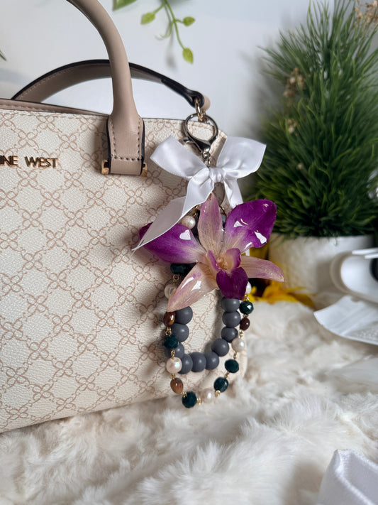 Purple Orchid Bag Charm