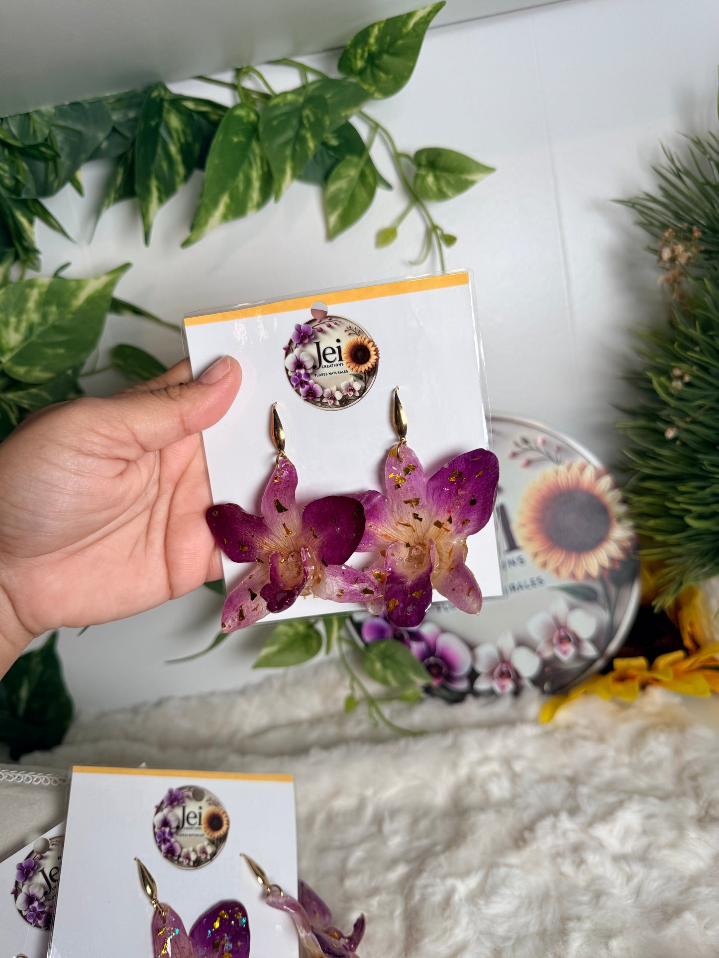 Royal Orchid Cascade Earrings