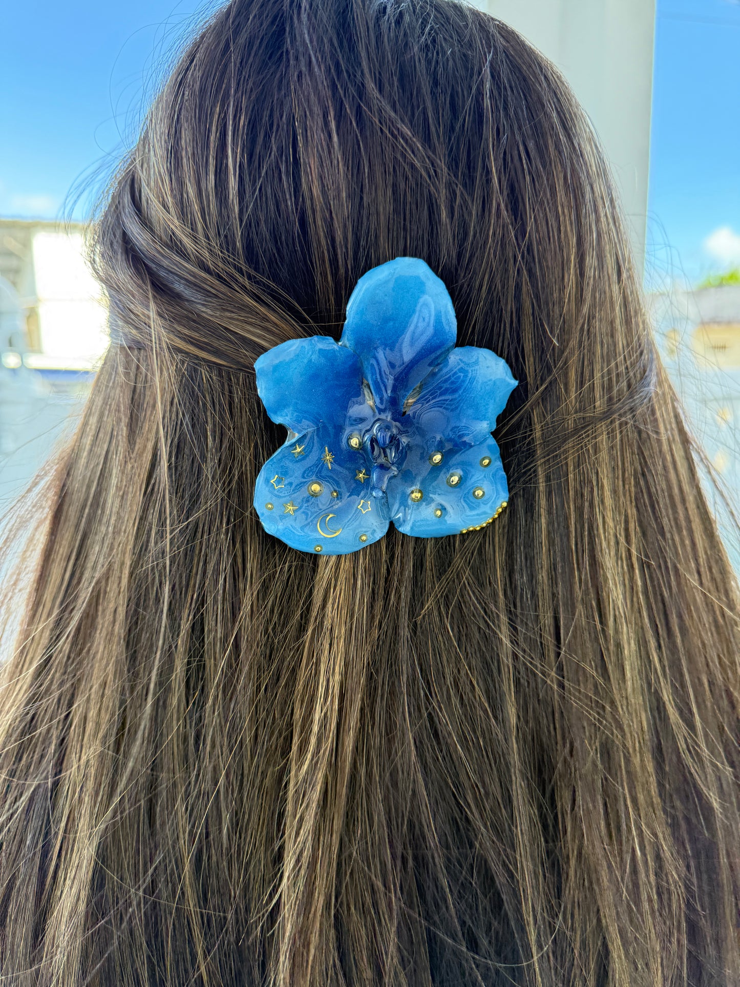 Sky Orchid Hair clip