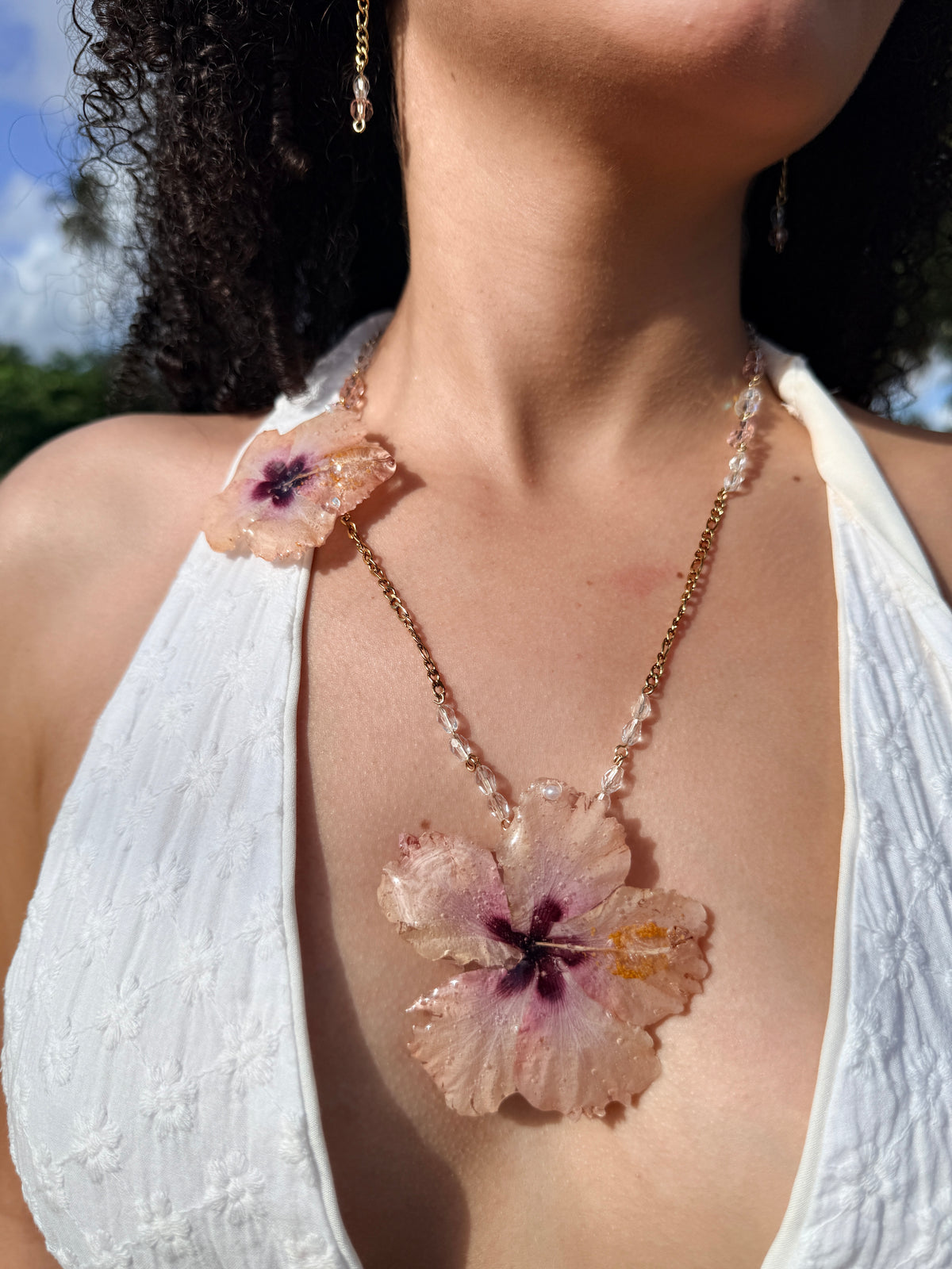 Hibiscus Blush Duo Necklace