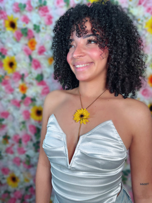 Lariat Sunflower necklace