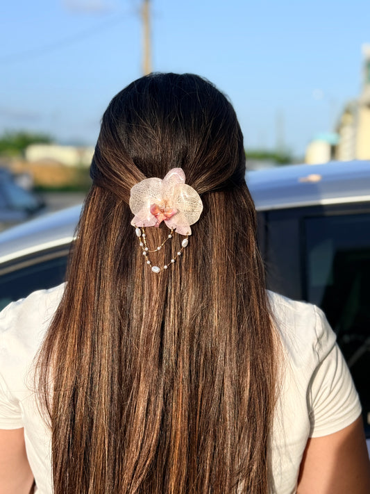 Pearl Orchid Hair Clip