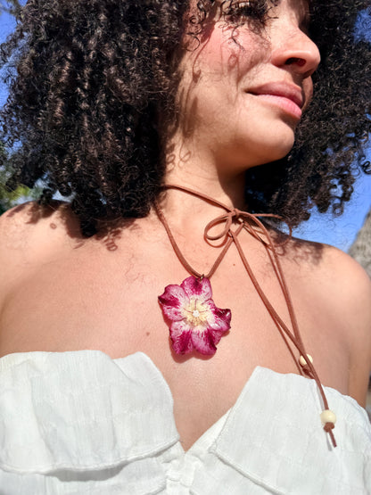 Exotic Desert Rose Leather Choker