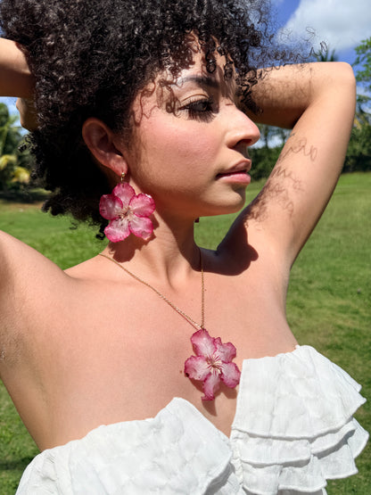 Desert rose necklace/earings