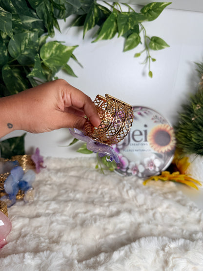 Twilight Bloom Phalaenopsis Cuff Bracelet