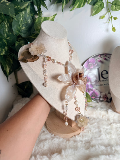 Cymbidium Pearl Cascade Necklace