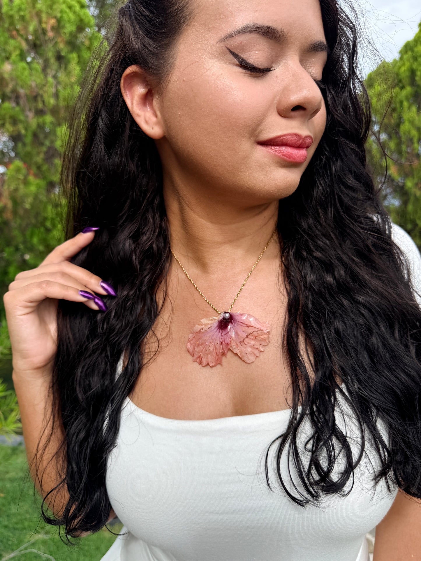 Ocean Bloom Whale Tail Necklace