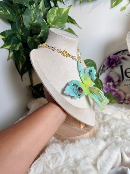 Cattleya Botanical Statement Necklace