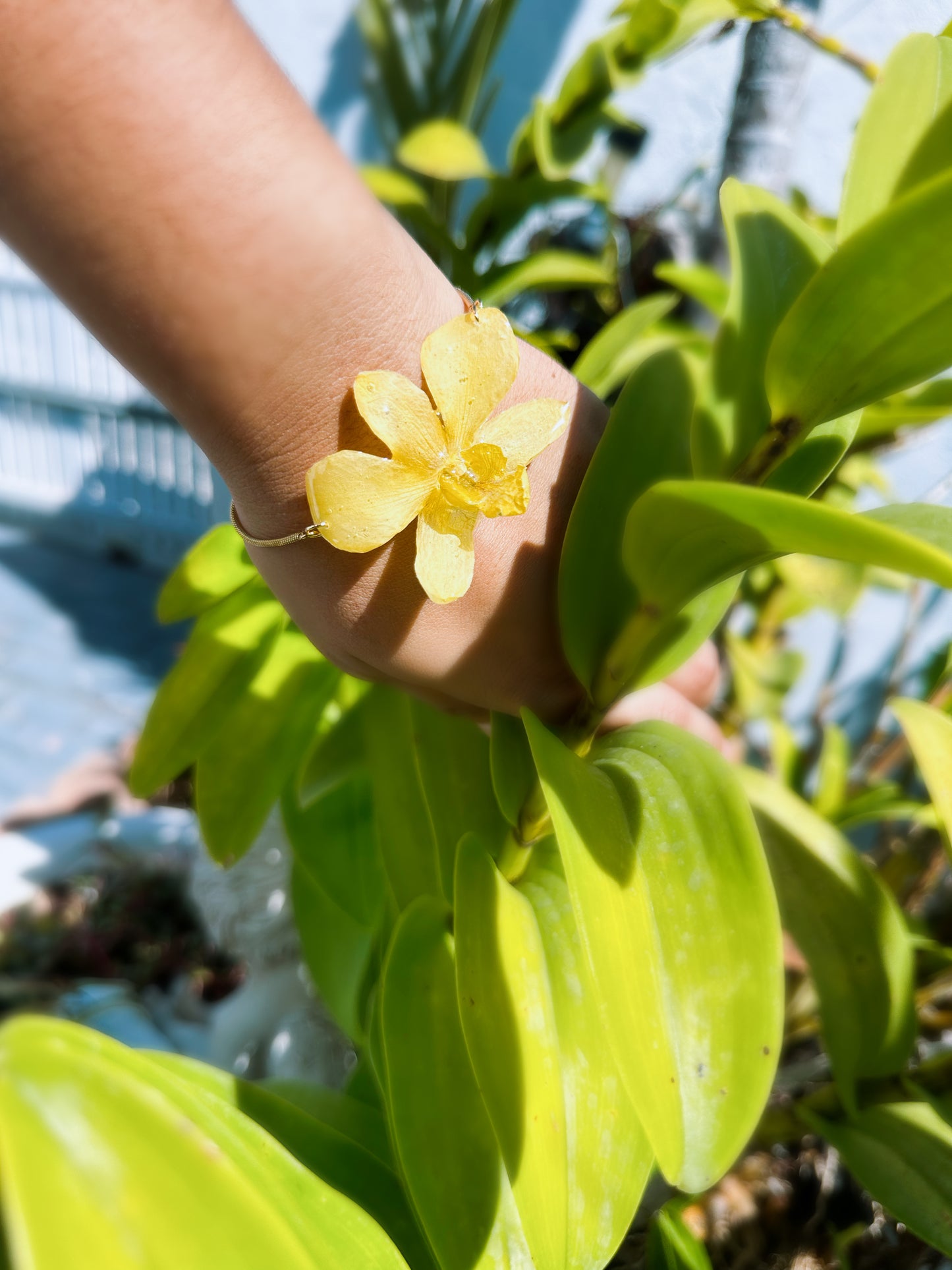 Yellow Orchid bracelet