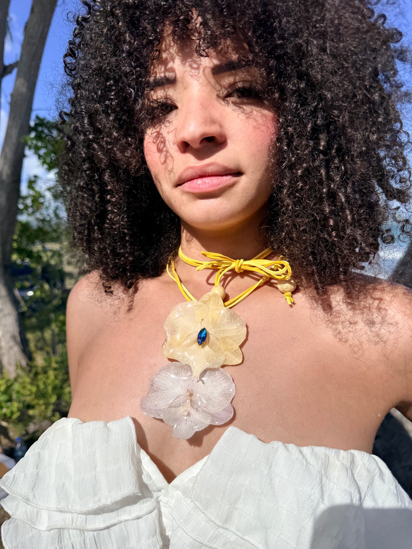 Double Orchid Adjustable Choker