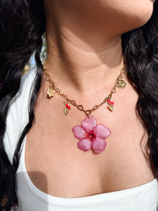 Blossom Heart Charm Necklace