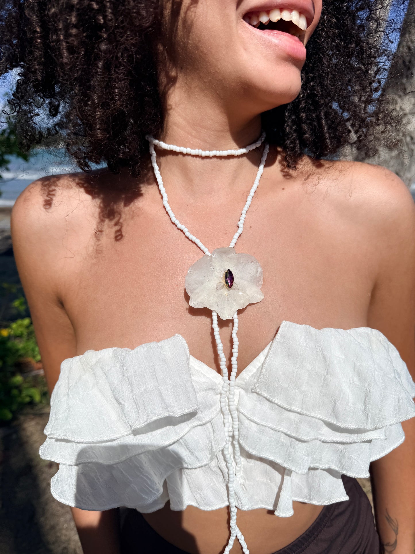 Eternal White Orchid Necklace
