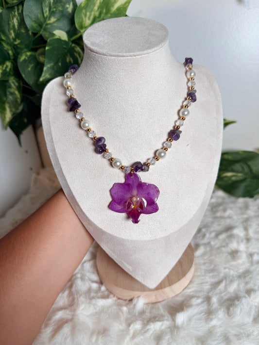 Amethyst Orchid Glow Necklace