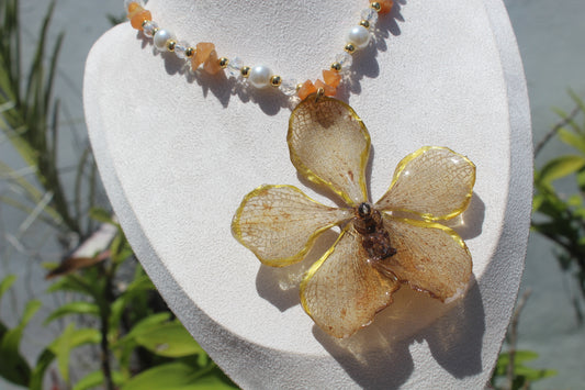 Orchid Vanda Fairy necklace