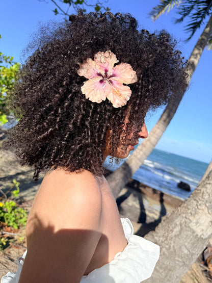 Peach/Pink amapola hair clip