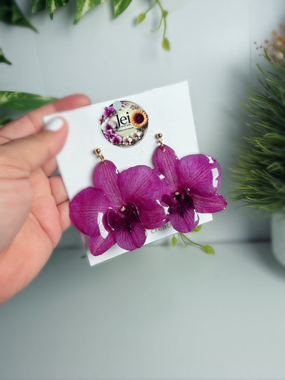 Big Dendrobium Orchid earings