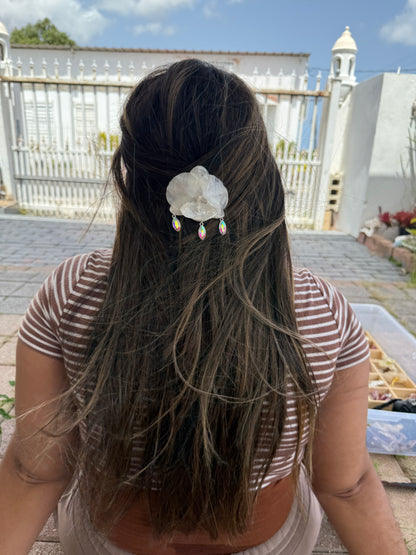 White Orchid Hair clip
