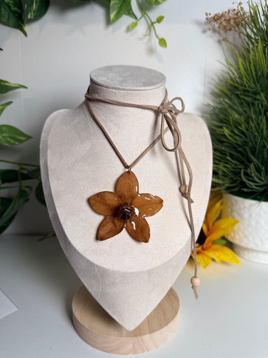 Brown orchid choker