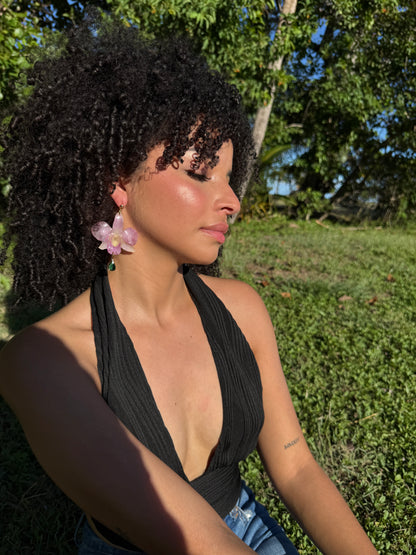 Dendrobium Orchid earings