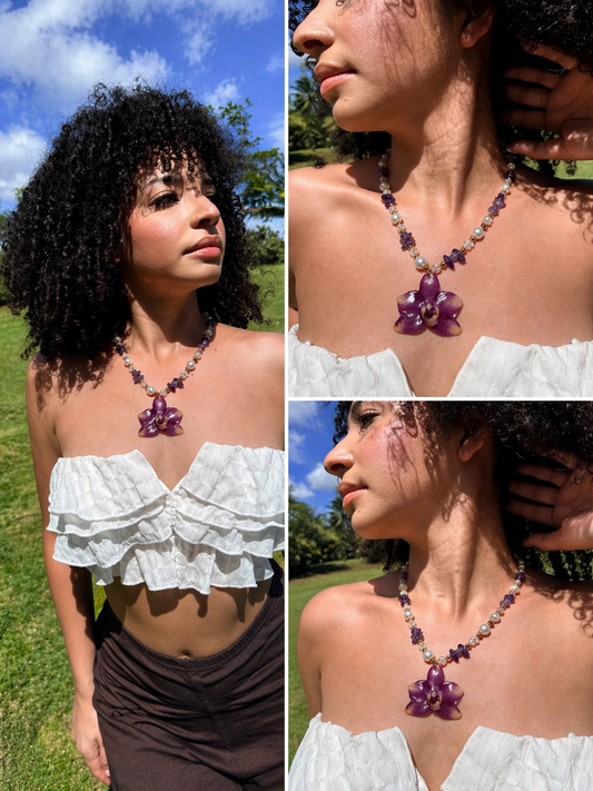 Amethyst Orchid Necklac