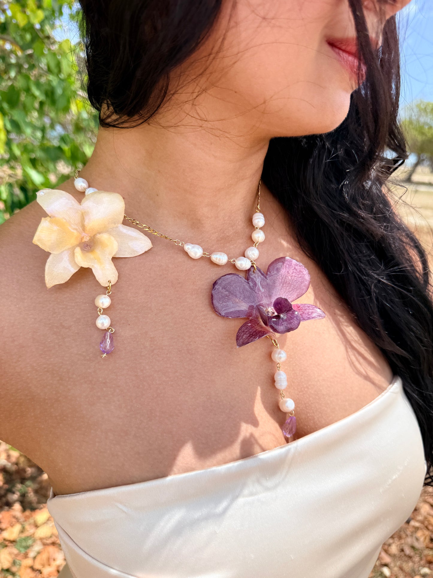 Dendrobium Duo Drop Necklace