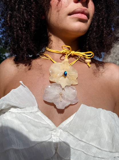 Double Orchid Adjustable Choker