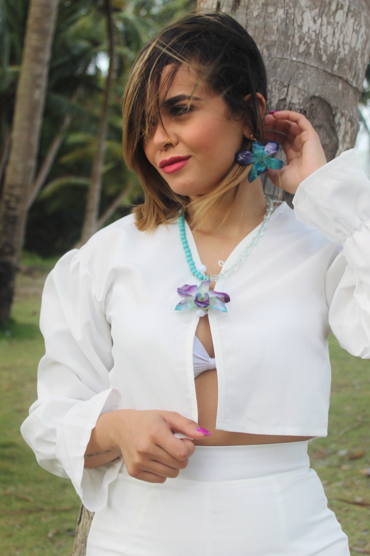 Blue Orchid earings