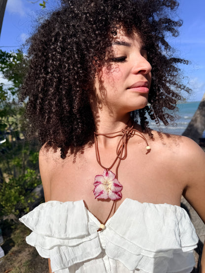 Exotic Desert Rose Leather Choker