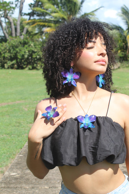 Blue Orchid floral Set