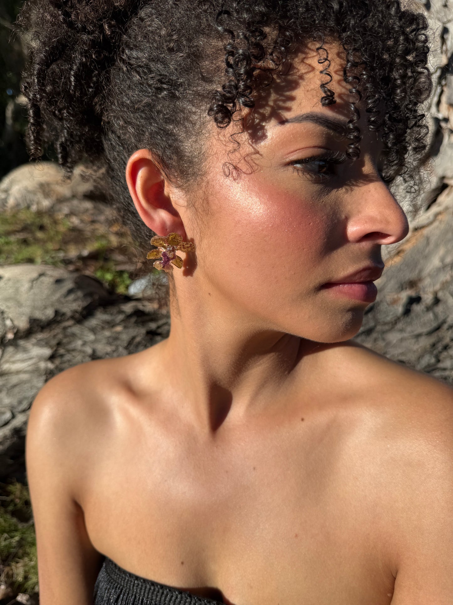 Extra baby animal print oncidium Orchid stud