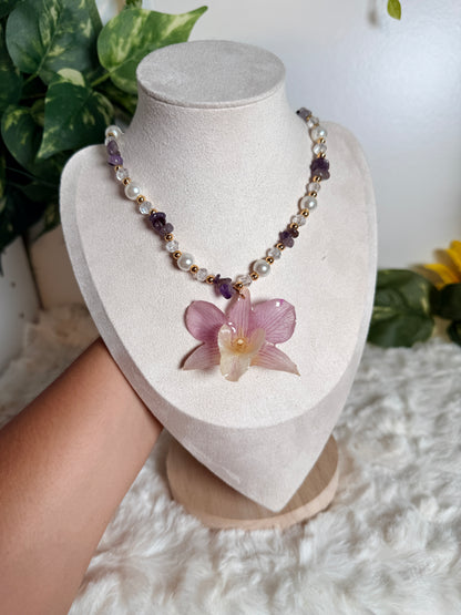 Lavender Orchid Whisper Necklace