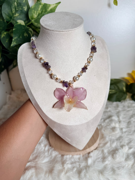 Lavender Orchid Whisper Necklace