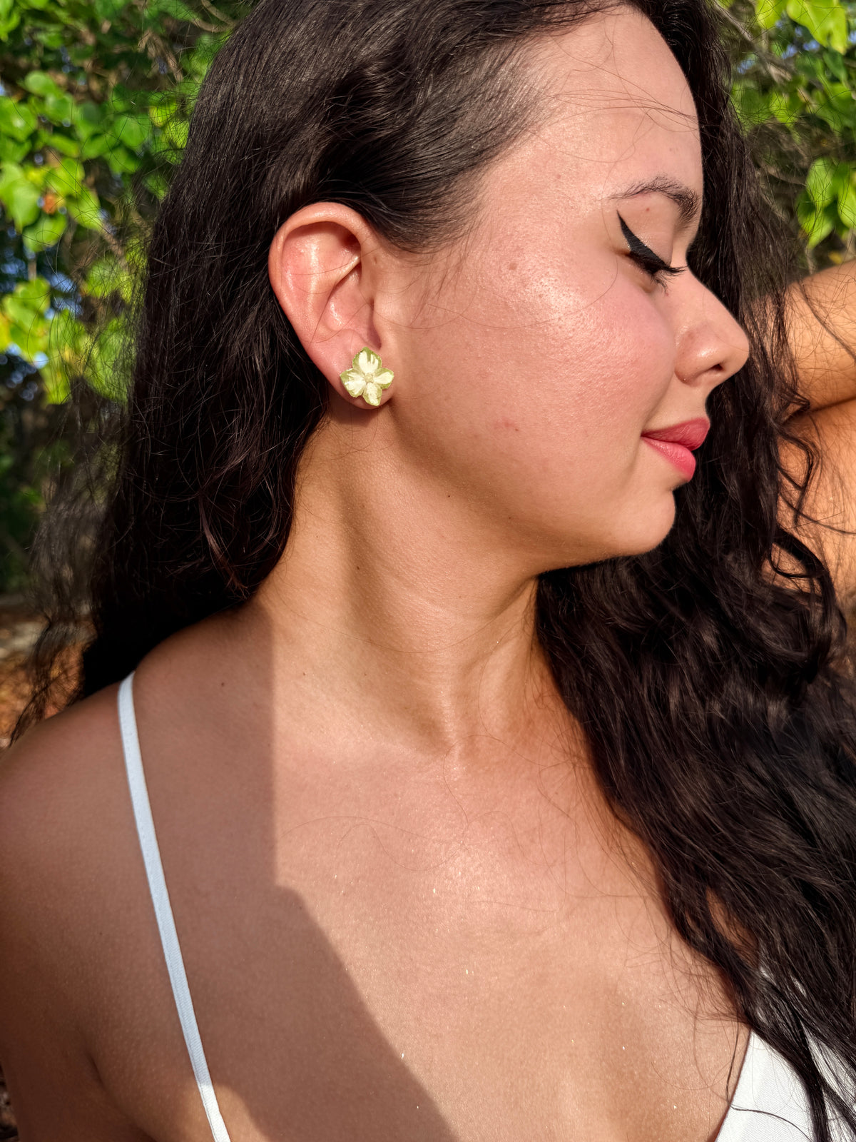 Trio of Natural Flower mini Stud Earrings