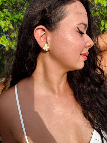 Trio of Natural Flower mini Stud Earrings