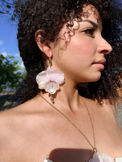 Purple Phalaenopsis earrings