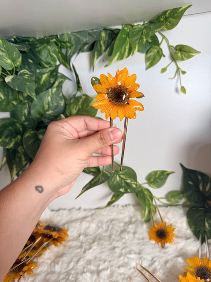 Golden Sun Bloom Hair Pin