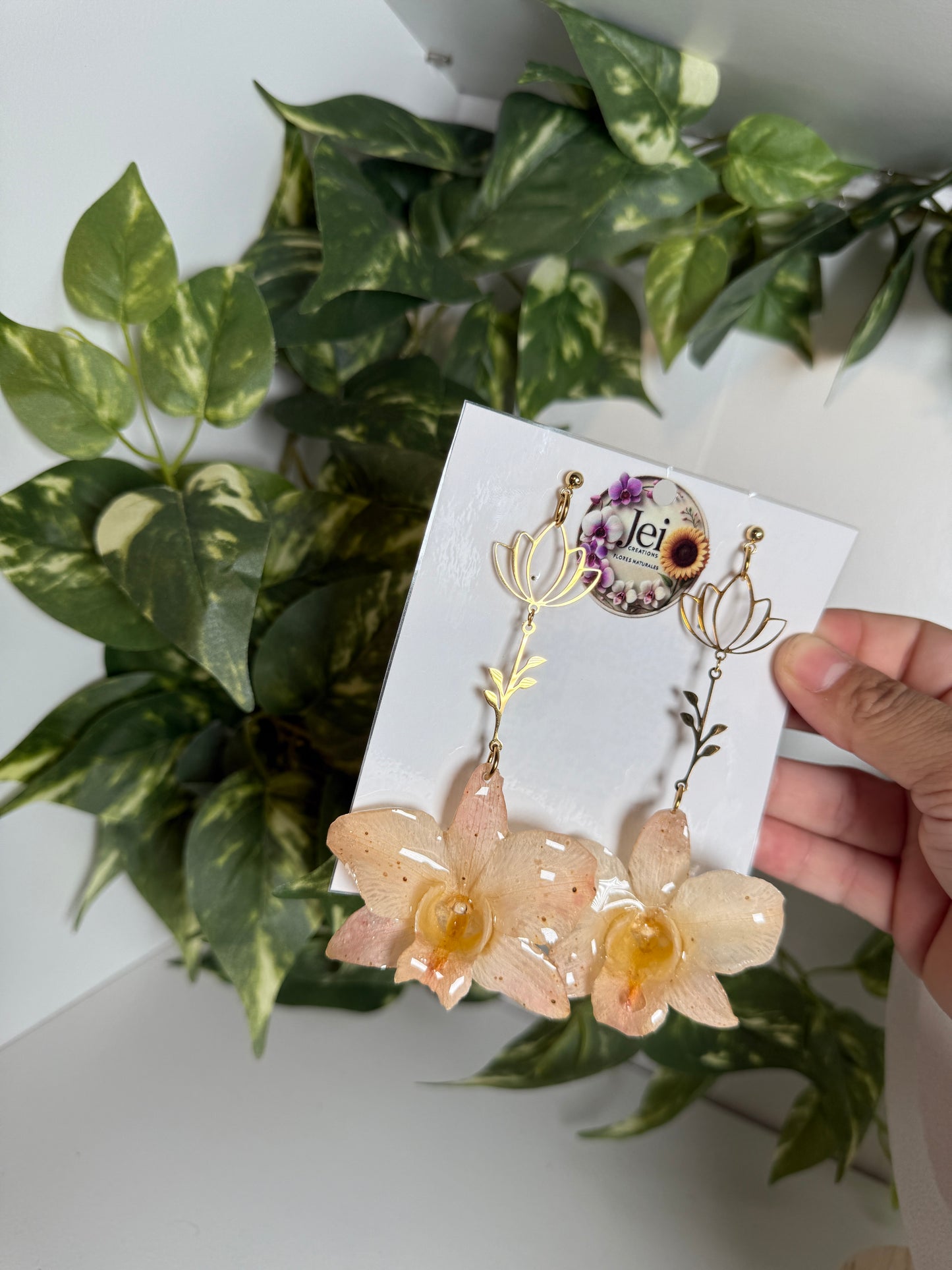 Pinky Dendrobium tulipán earings