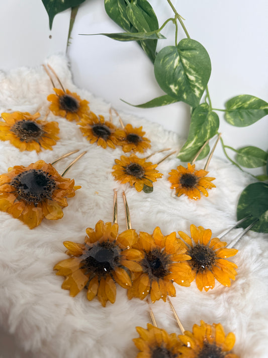 Golden Sun Bloom Hair Pin