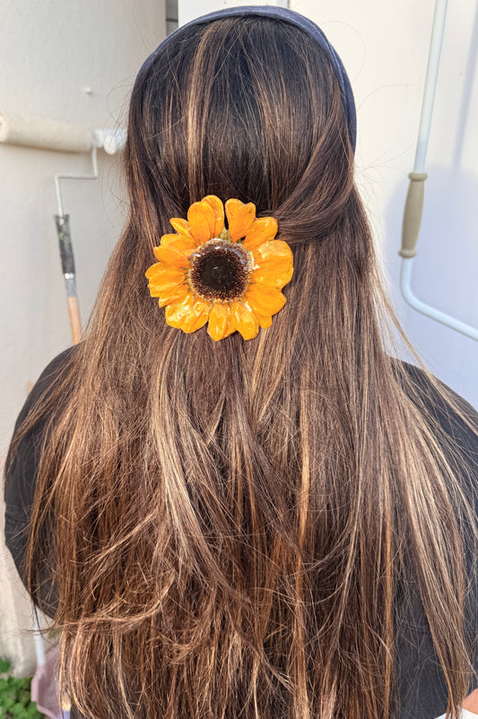 Sunflower hair clip