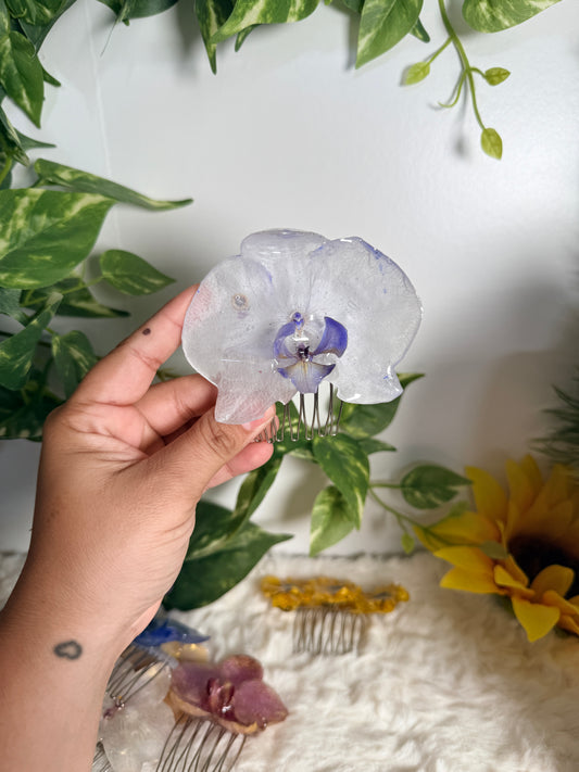 Purple Whisper Orchid Hair Comb
