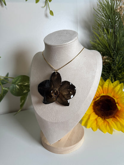 Black Phalaenopsis necklace