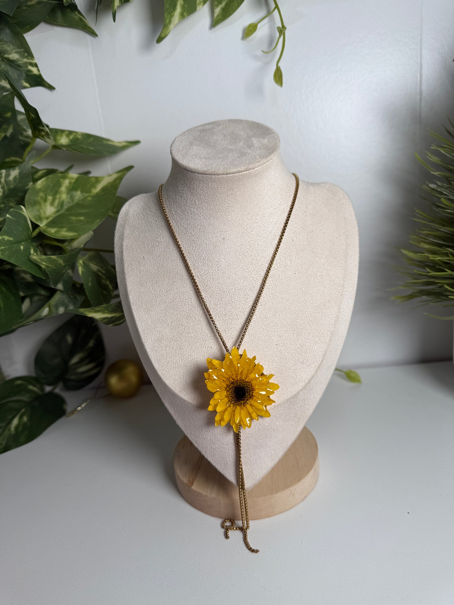 Lariat Sunflower necklace
