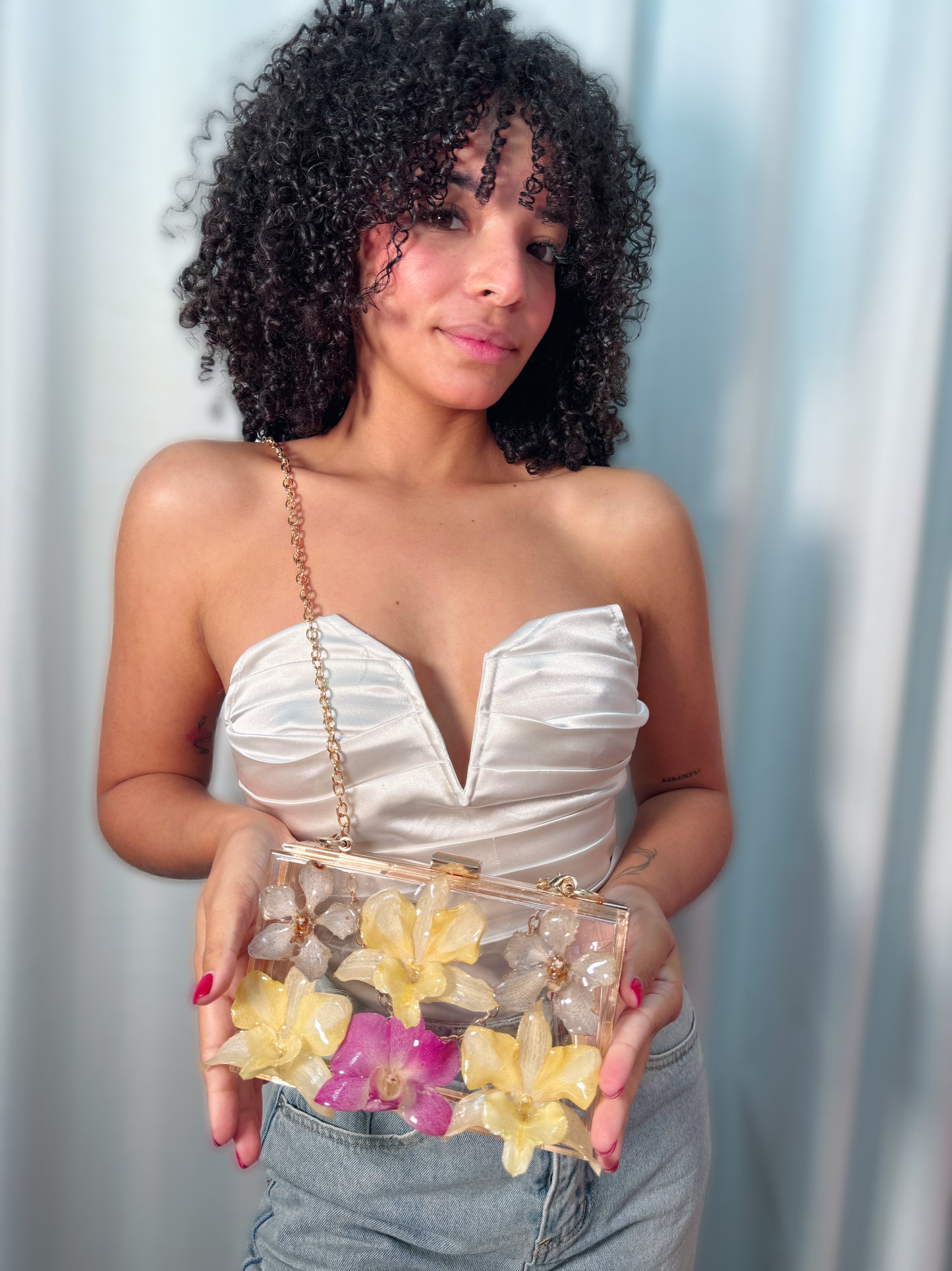 Acrylic Floral Handbag