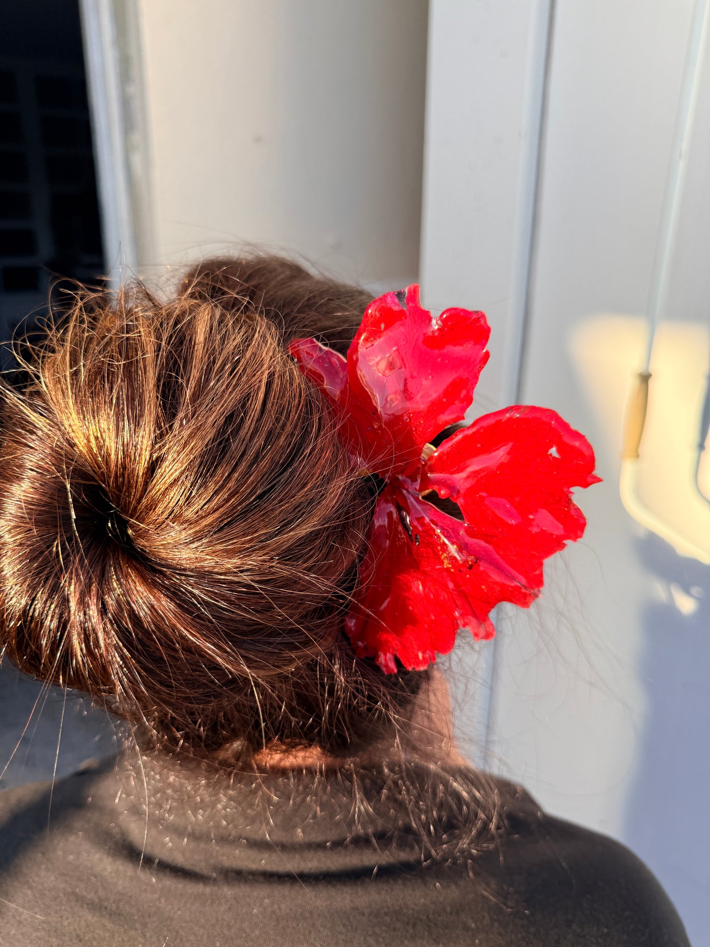 Red Exotic Poppy Hair Fork