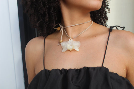 Dendrobium Orchid necklace