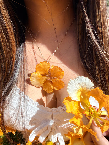 Yellow Flamboyan necklace