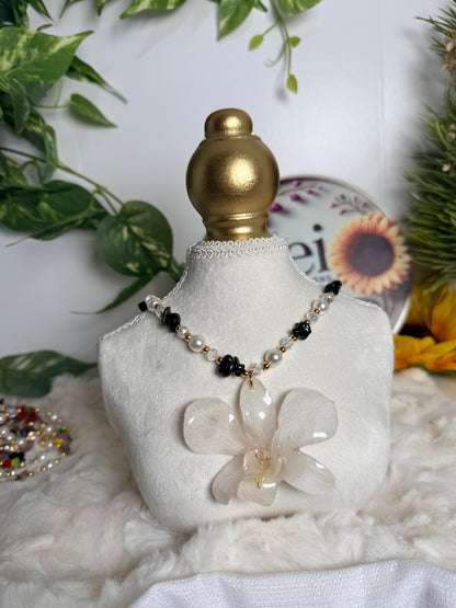 Ivory Whisper Orchid Necklace