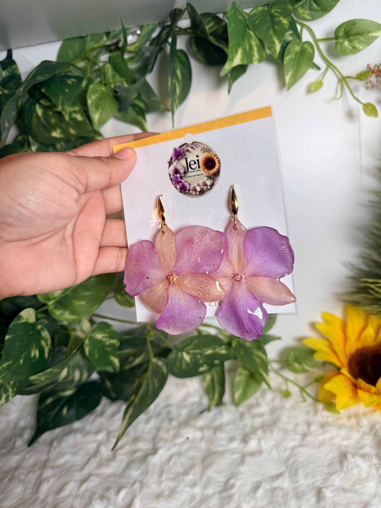 Purple Orchid Statement Earrings