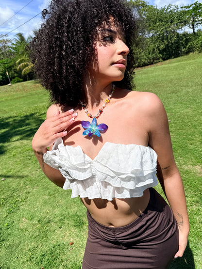 Fairy blue orchid necklace