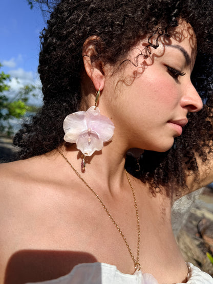Purple Phalaenopsis earrings
